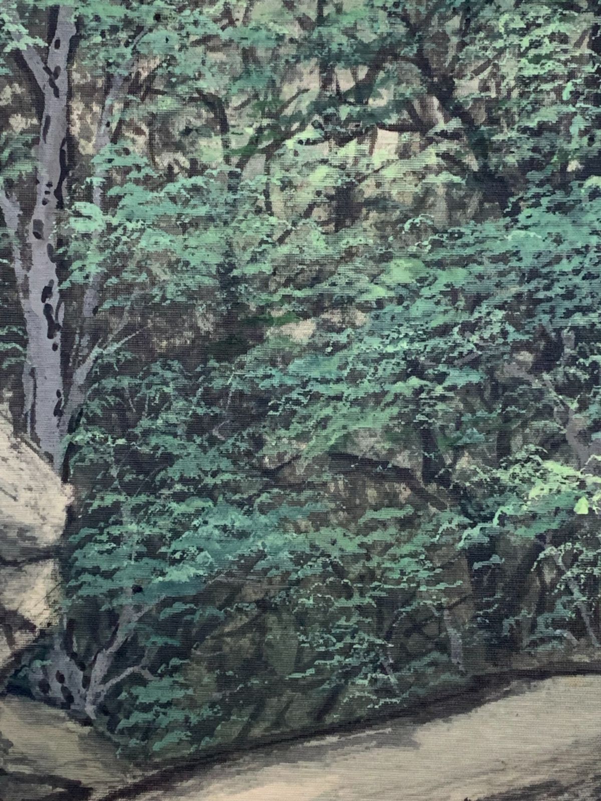 掛け軸】93 百瀬徳三郎「山村清趣之図」日本画 日本画家 田中青坪