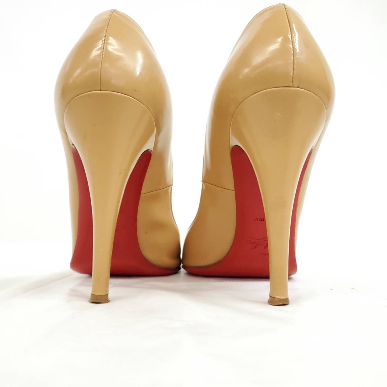 クリスチャンルブタン ハイヒール ベージュ 本革 レザー ラウンドトゥ