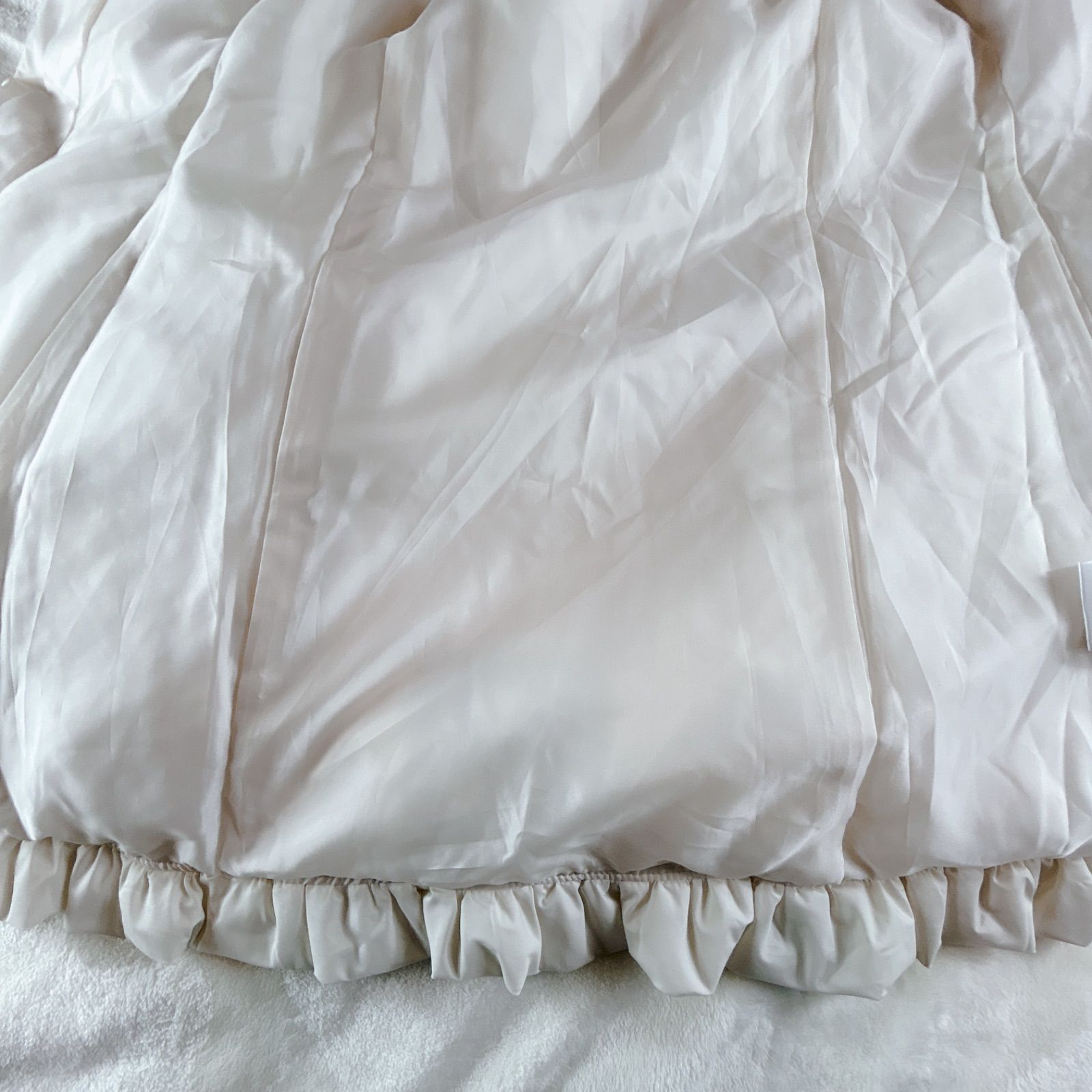  mezzo piano メゾピアノ ダウン ジャケット ロング コート ホワイト ベルト ファー 付き ダウンコート 中綿コート コート