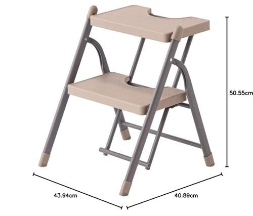 暮らしに役立つ アイリスプラザ 折り畳みステップ 2段 KC-7092F ブラウン コンパクト収納 おしゃれ マット 踏み台 脚立 軽量 幅約41×奥行約44×高さ約50.5 耐荷重150kg 新生活