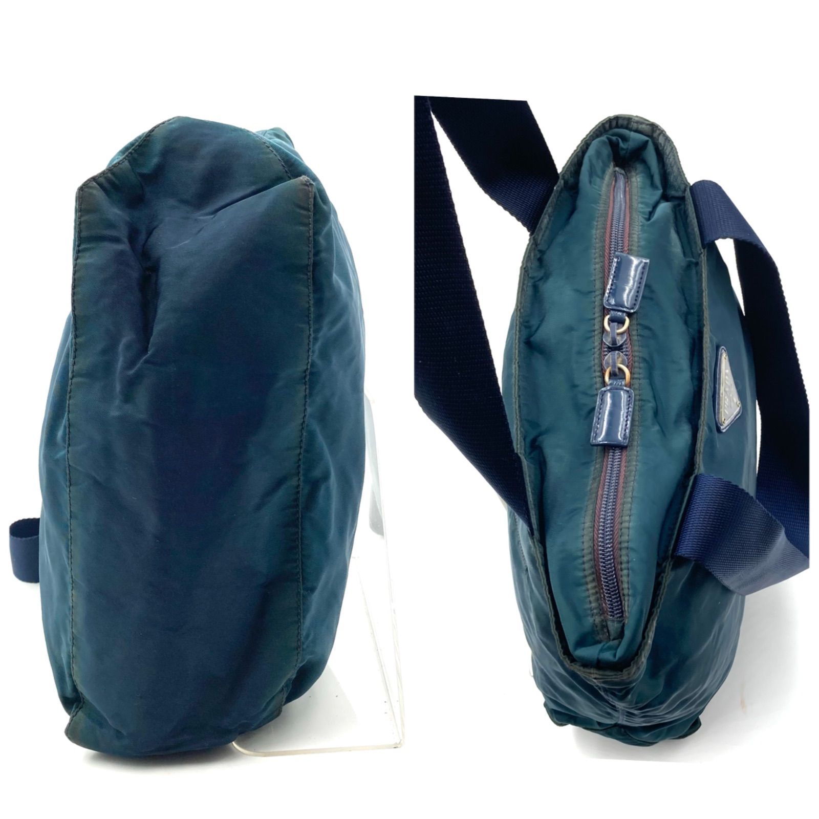 【極美品】PRADA ポコノ　バックパック　テスートナイロン　トライアングルロゴ PRADA ミニ リュックサック テスート 三角ロゴ シルバー金具 ナイロン