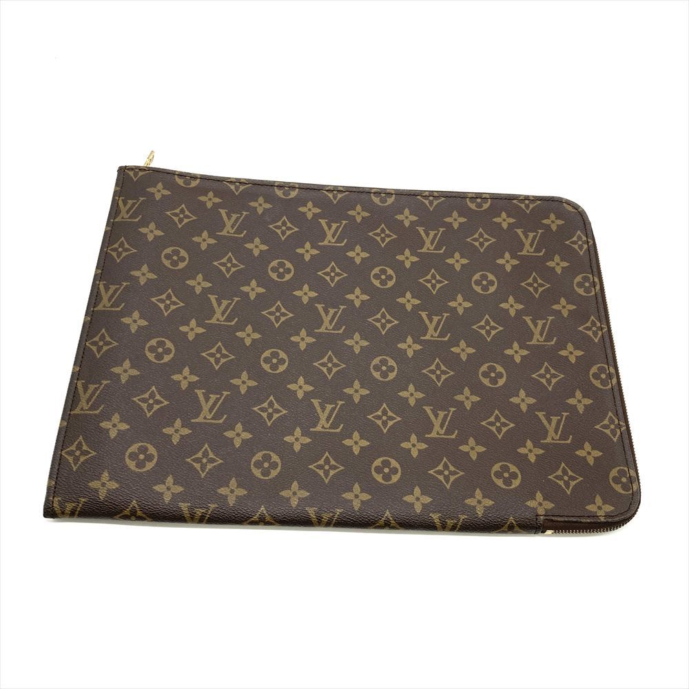 ルイヴィトン LOUIS VUITTON ポッシュドキュマン クラッチバッグ モノグラム キャンバス M53456 ブラウン ゴールド金具 HL288 メンズ