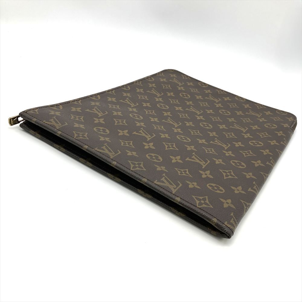 ルイヴィトン LOUIS VUITTON ポッシュドキュマン クラッチバッグ モノグラム キャンバス M53456 ブラウン ゴールド金具 HL288 メンズ