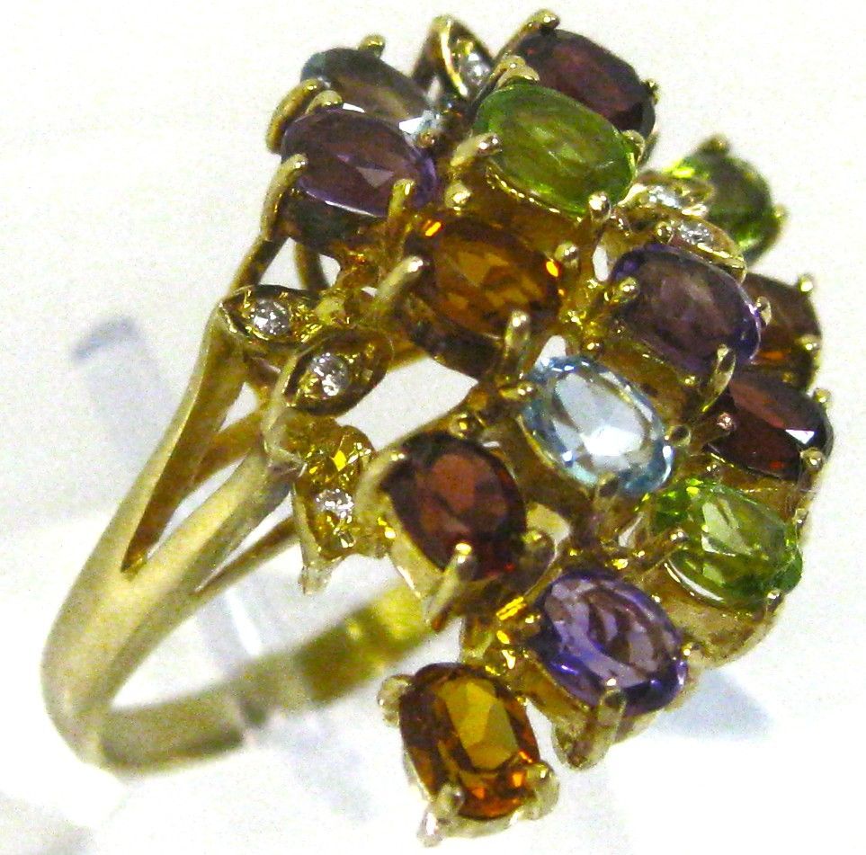 750K18 18金リング指輪ブルートパーズ他マルチ石入ダイヤ9ヶ 15 FORTGASGNV_COM_BR