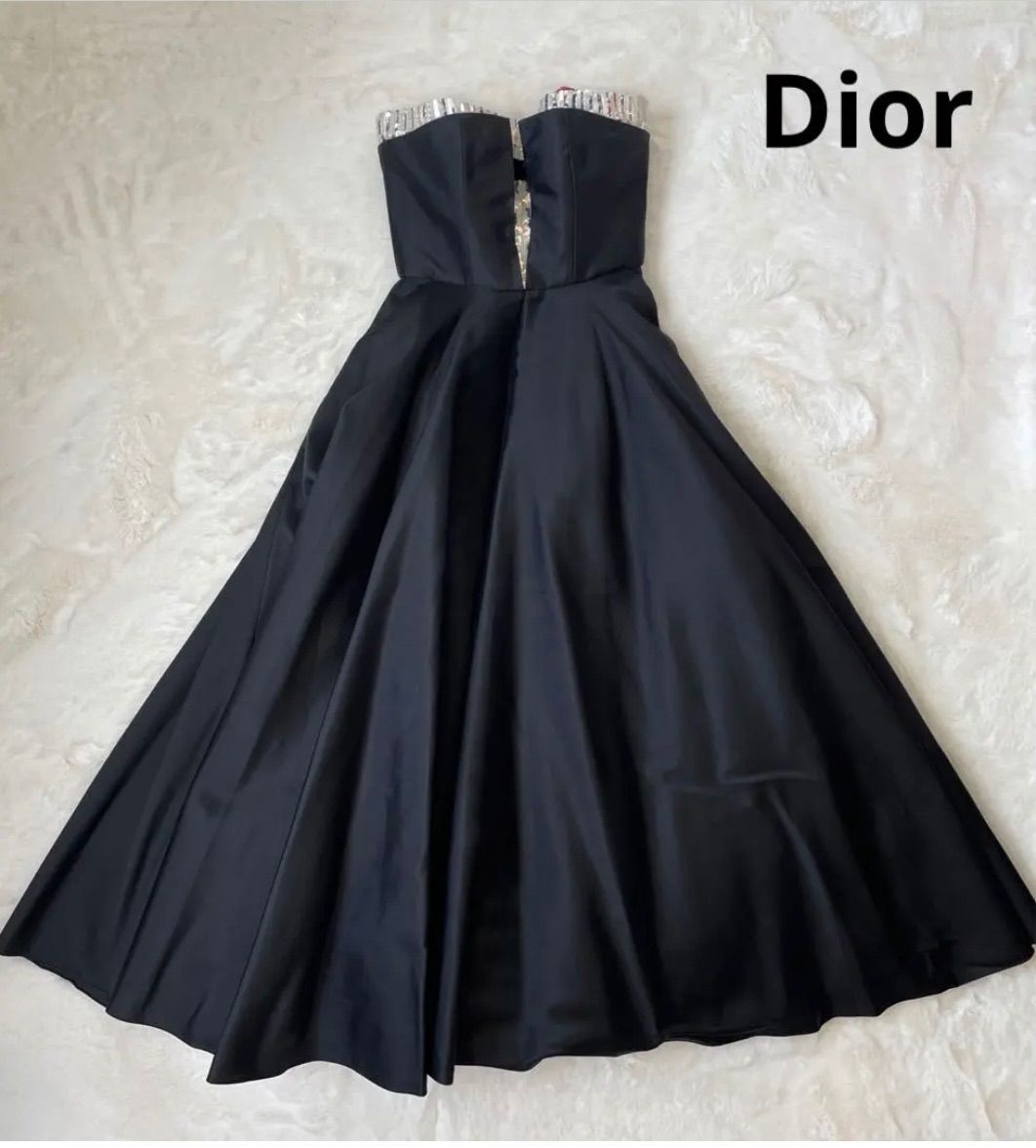 Christian Dior boutiqueクリスチャンディオール シルク ドレス ワンピース 黒