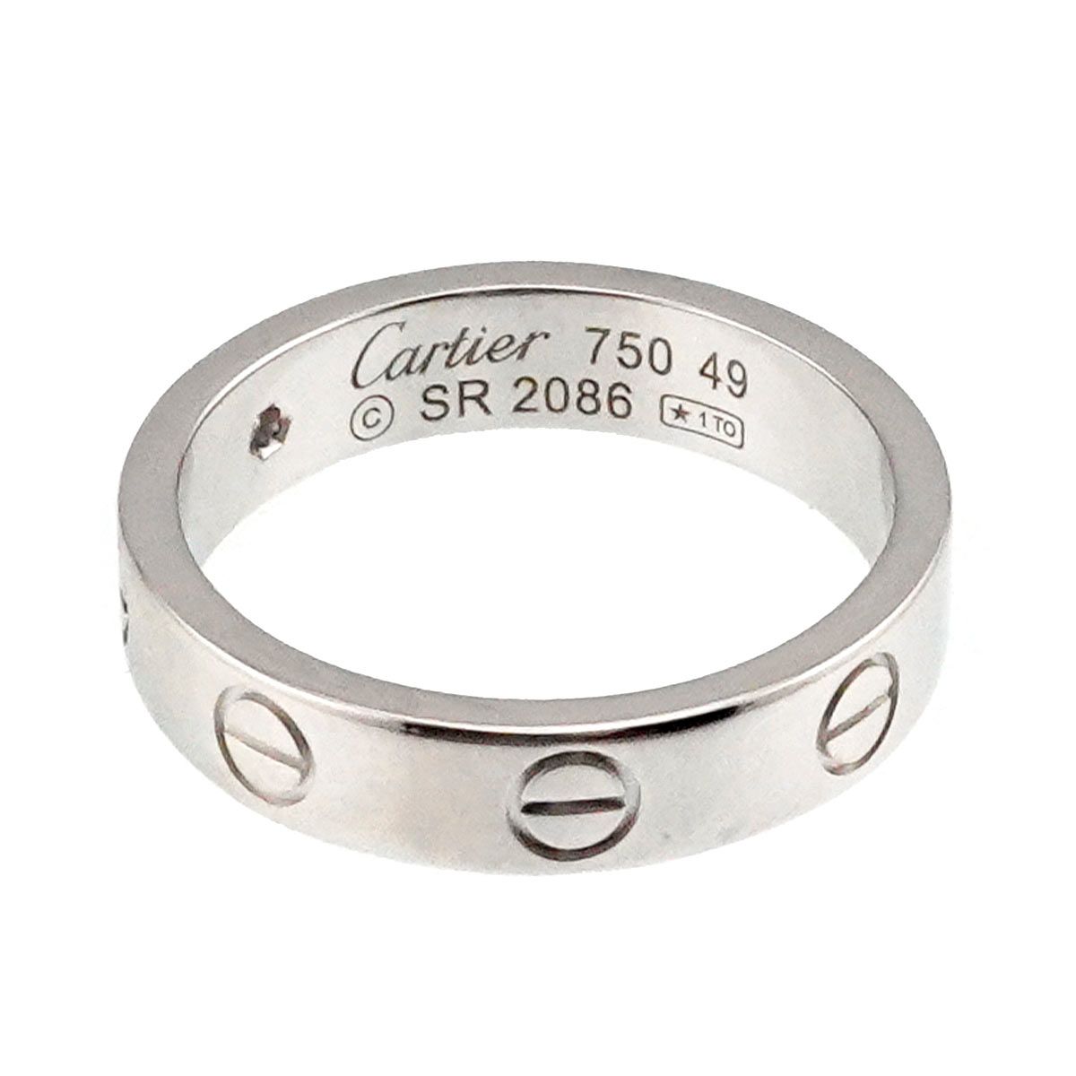 カルティエ Cartier ミニラブ 49 リング K18 WG ホワイトゴールド 750 指輪 Mini Love Ring 90298235 FORTGASGNV_COM_BR
