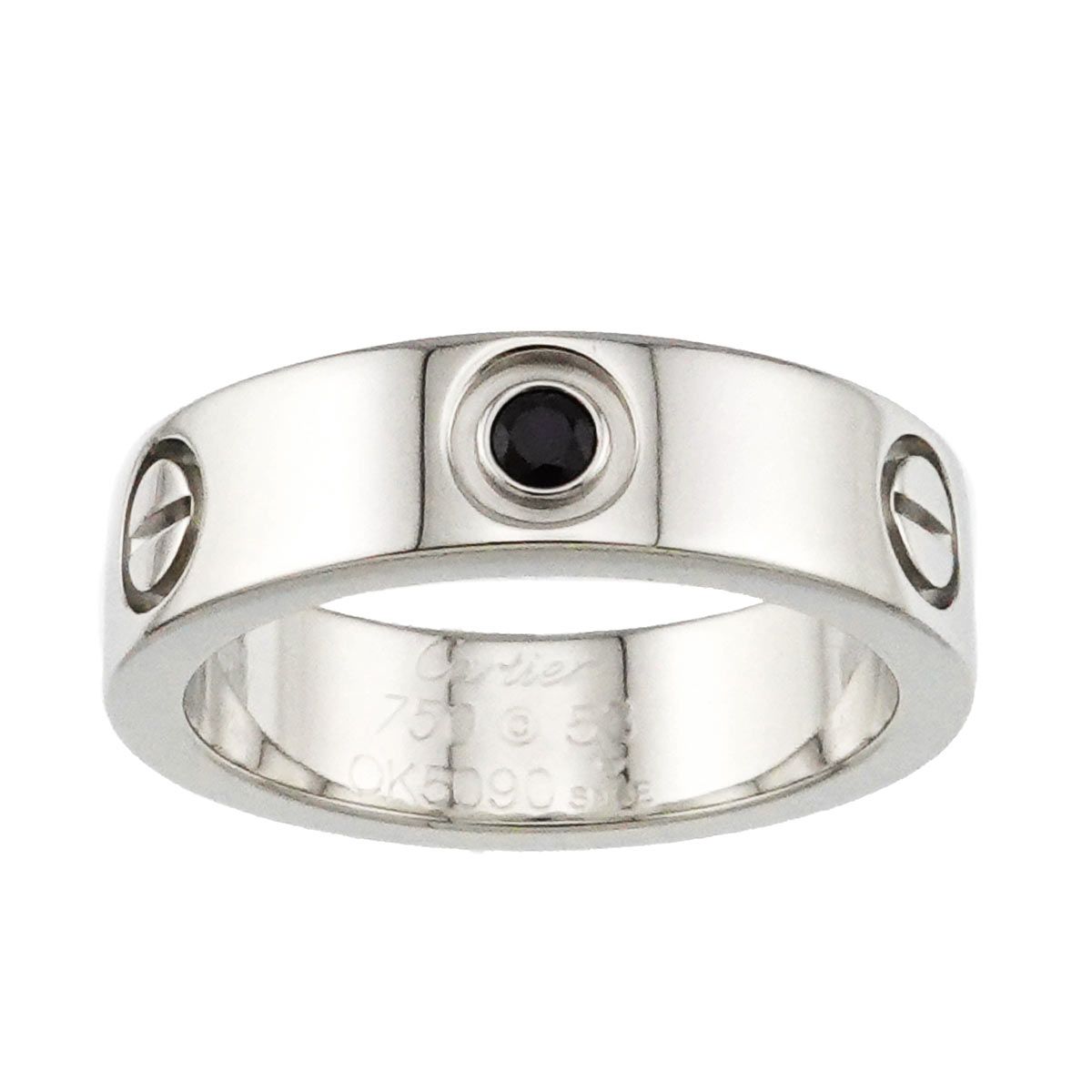 カルティエ Cartier ラブ 53 リング サファイヤ 1P K18 WG ホワイトゴールド 750 指輪 Love Ring 90298382