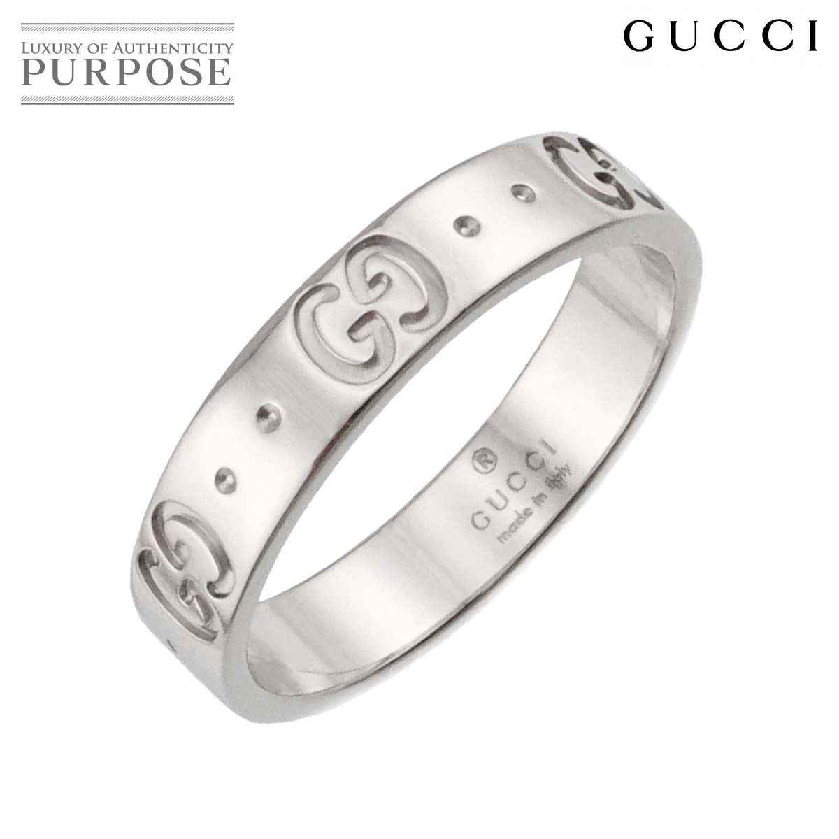 グッチ GUCCI アイコン 11 リング K18 WG ホワイトゴールド 750 指輪 Icon Ring 90298565