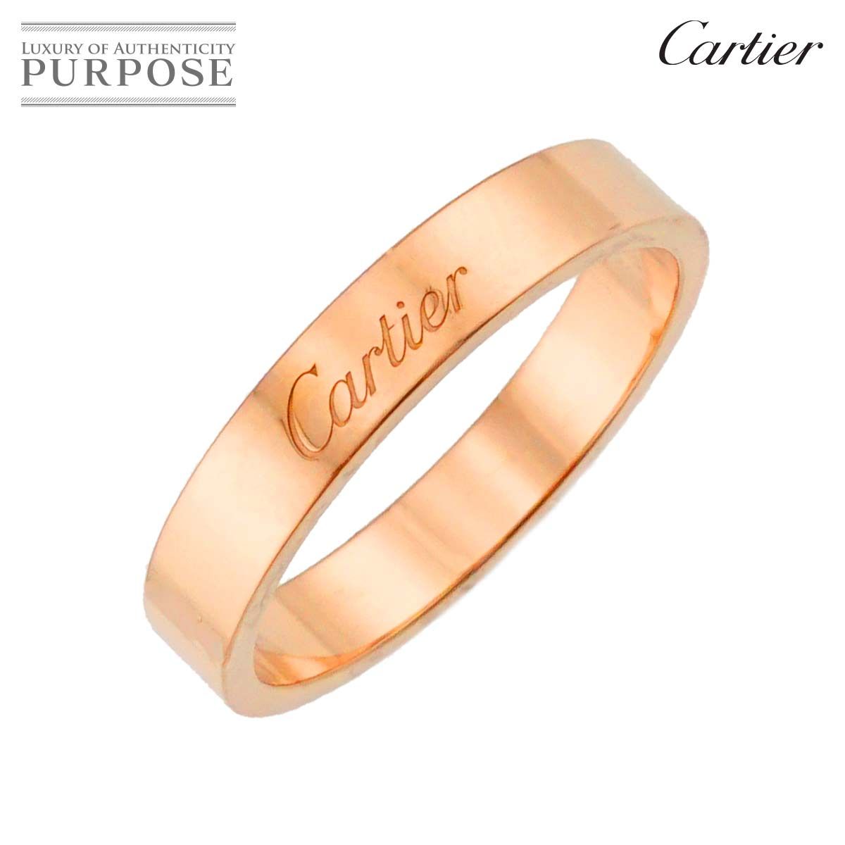 カルティエ Cartier Cドゥ 62 リング 幅4mm K18 PG ピンクゴールド 750 指輪 エングレーブド C de Ring 90298754