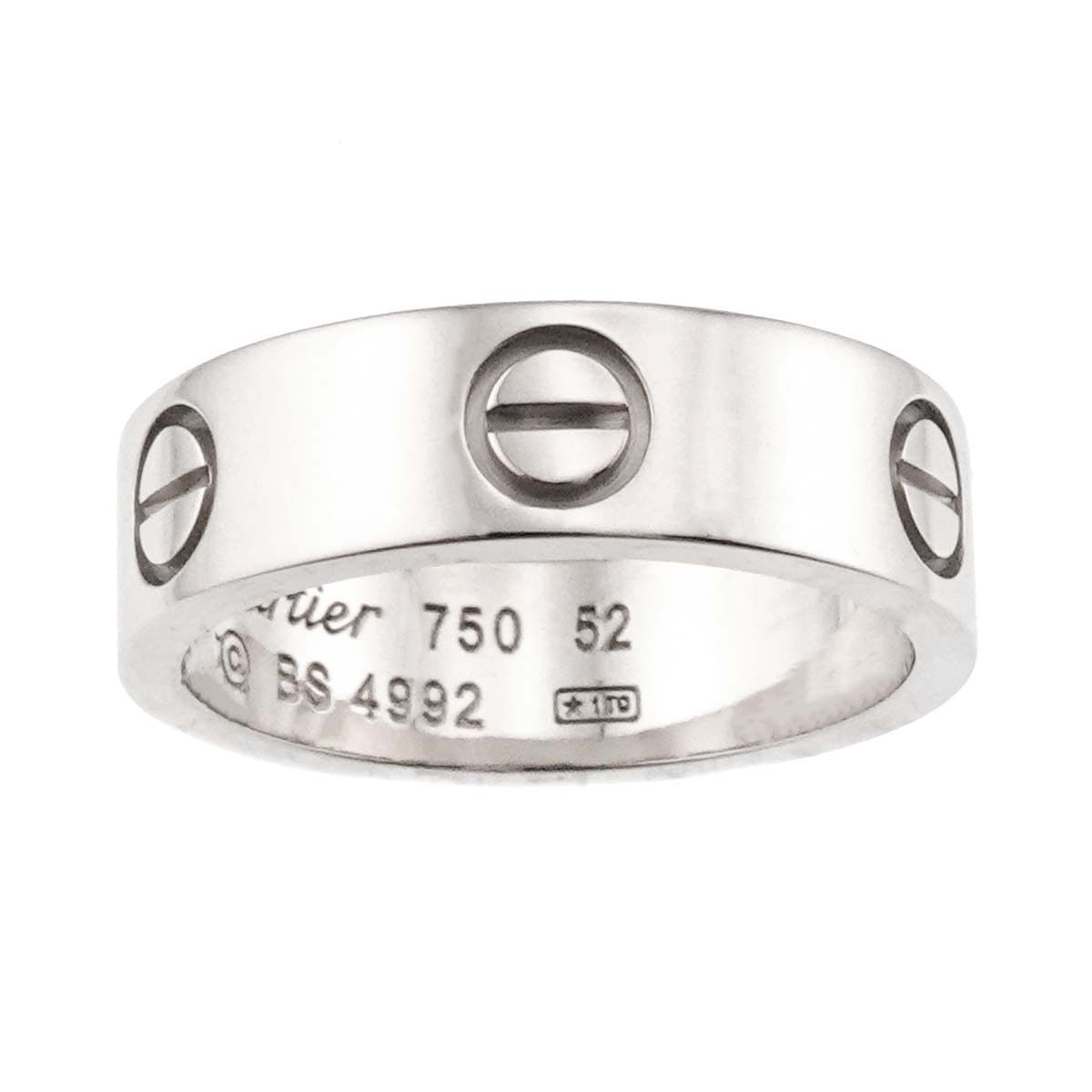 カルティエ Cartier ラブ 52 リング K18 WG ホワイトゴールド 750 指輪 Love Ring 90298755