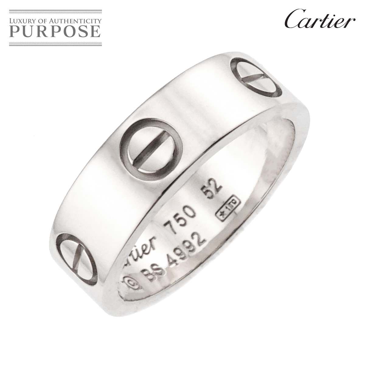 カルティエ Cartier ラブ 52 リング K 18 WG ホワイトゴールド 750 指輪 Love Ring