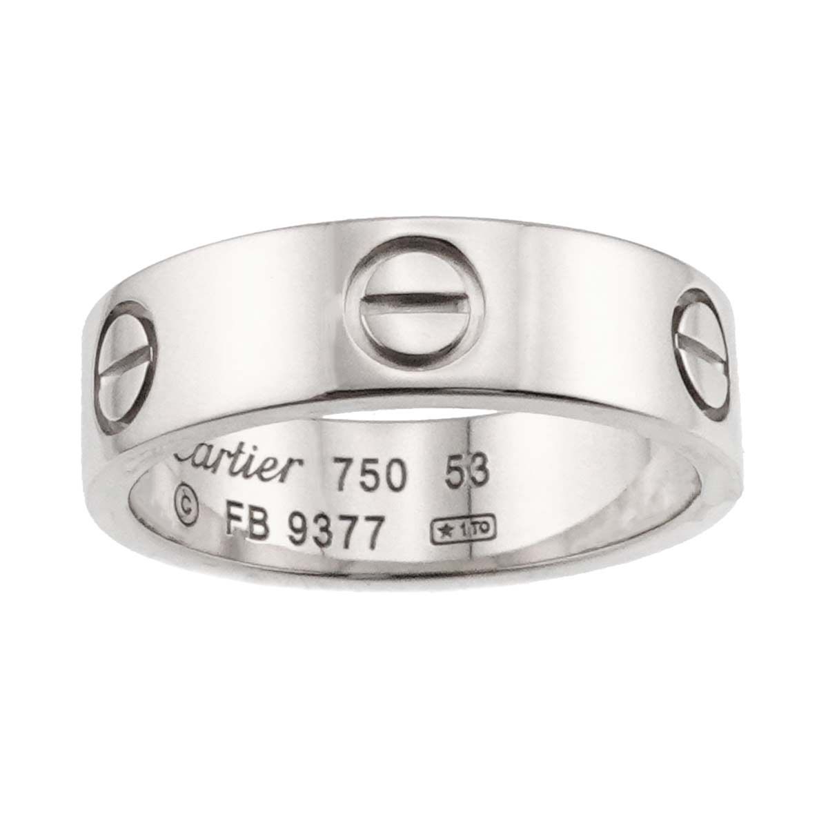 カルティエ Cartier ラブ 53 リング K18 WG ホワイトゴールド 750 指輪 Love Ring 証明書付き 90298757