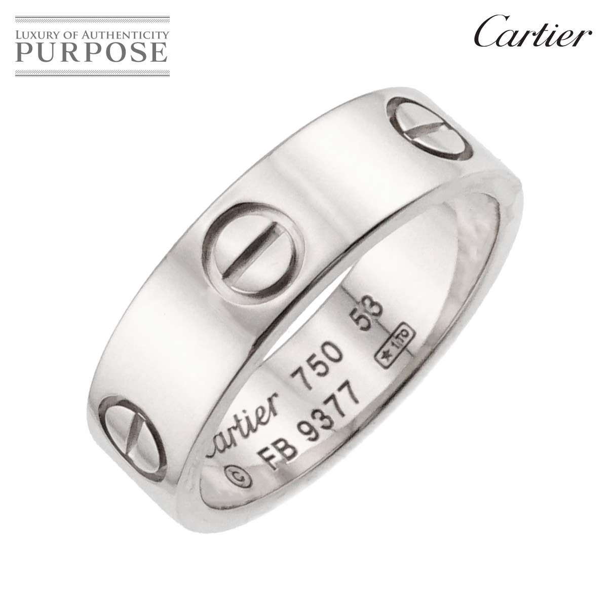 カルティエ Cartier ラブ 53 リング K18 WG ホワイトゴールド 750 指輪 Love Ring 証明書付き 90298757
