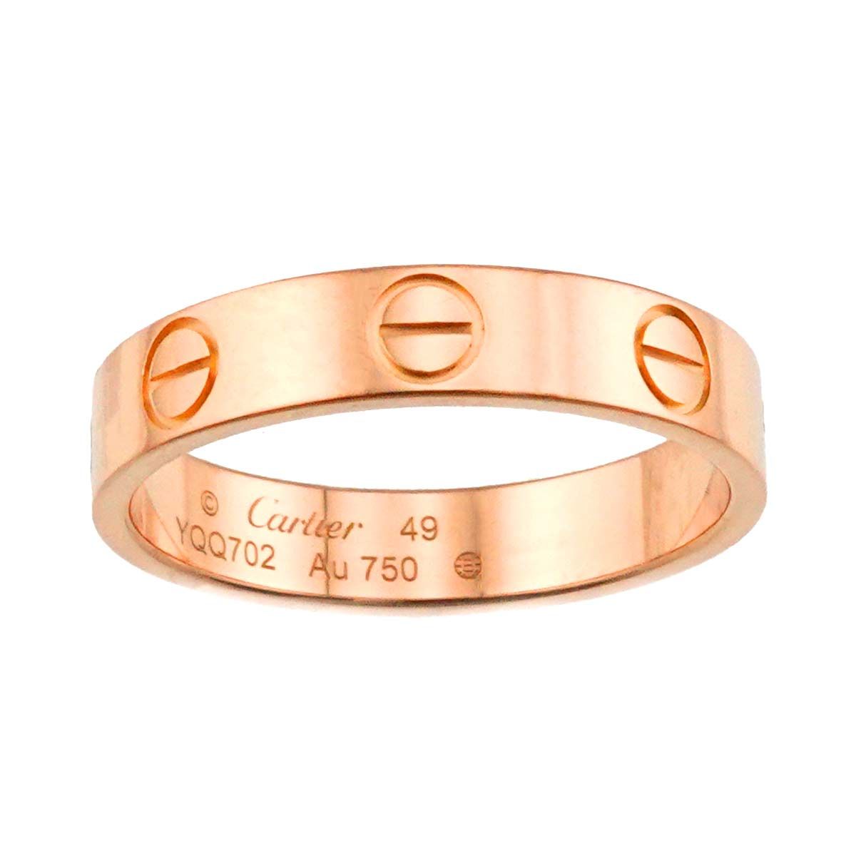 カルティエ Cartier ミニラブ 49 リング K18 PG ピンクゴールド 750 指輪 Mini Love Ring 証明書付き 90298769