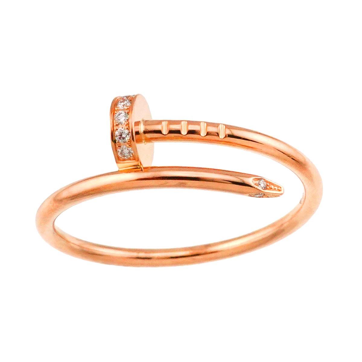 カルティエ Cartier ジュストアンクル スモール 62 リング ダイヤ K18 PG ピンクゴールド 750 JUSTE UN CLOU Ring 証明書付き 90299711