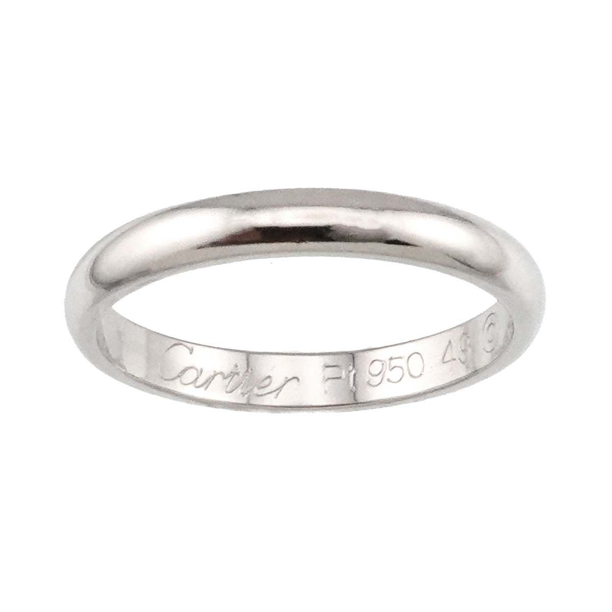 カルティエ Cartier 1895 クラシック 49 リング Pt 幅2.5mm プラチナ 指輪 Classic Ring 証明書付き 90299778