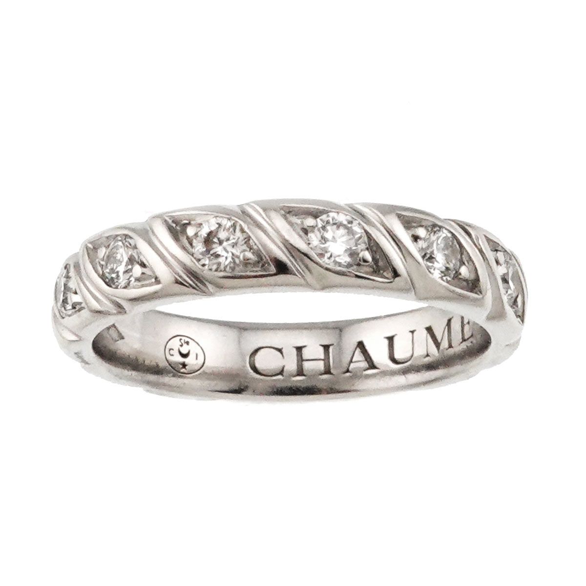 ショーメ CHAUMET トルサード 9号 リング ハーフ ダイヤ Pt プラチナ 指輪 Torsade Ring 90299779