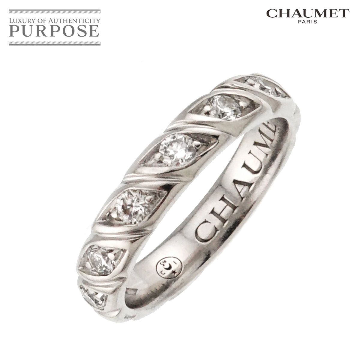ショーメ CHAUMET トルサード 9号 リング ハーフ ダイヤ Pt プラチナ 指輪 Torsade Ring 90299779
