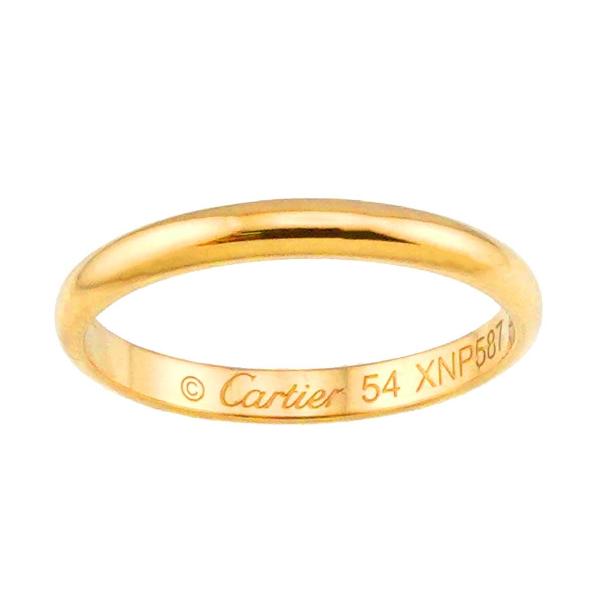 カルティエ Cartier 1895 クラシック バンド 54 リング K18 YG イエローゴールド 750 指輪 Classic Band Ring 証明書付き 90301766