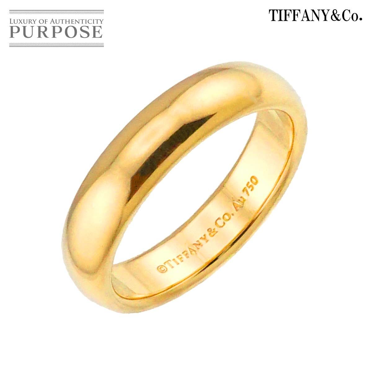 ティファニー TIFFANY-CO. クラシック バンド 12号 リング 幅4.5 mm K 18 YG イエローゴールド 750 指輪 Ring