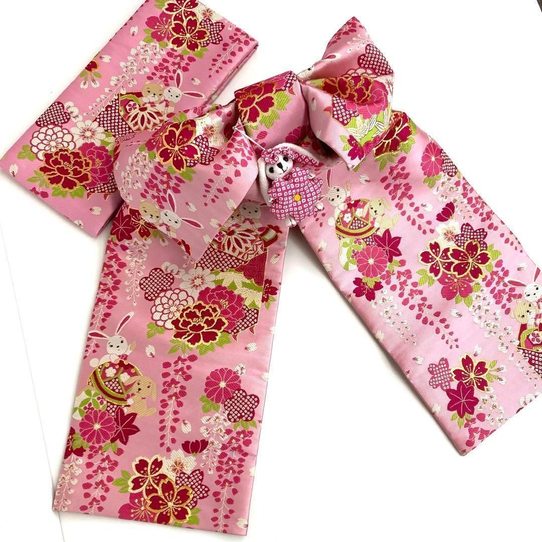 着物と帯 時流 O2451ys 七五三 7才女の子作り帯 ポンポネット風