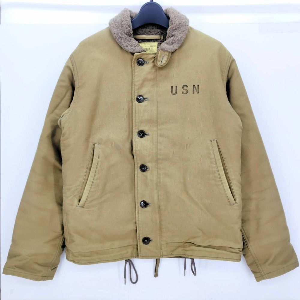 05w16523 バズリクソンズ BUZZ RICKSONS N-1 デッキジャケット カーキ S メンズ 裏ボア ミリタリージャケット コットン BR11136 品