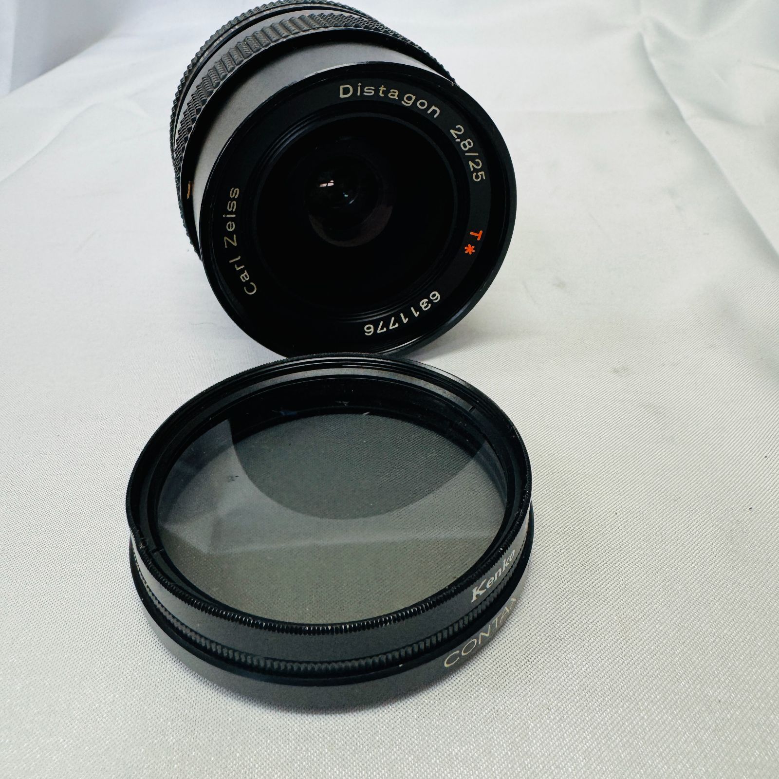S レンズフィルター付き CONTAX Carl Zeiss Distagon 2 8 25 カメラレンズ Kenko CIRCULAR PL 55mm CONTAX 55mm P-Filter フィルター