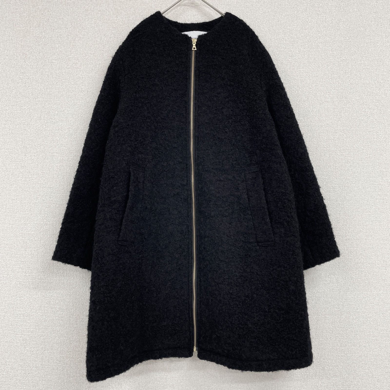 MACKINTOSH PHILOSOPHY マッキントッシュ フィロソフィー ロングコート ボア ノー ウール ネイビー レディース 36