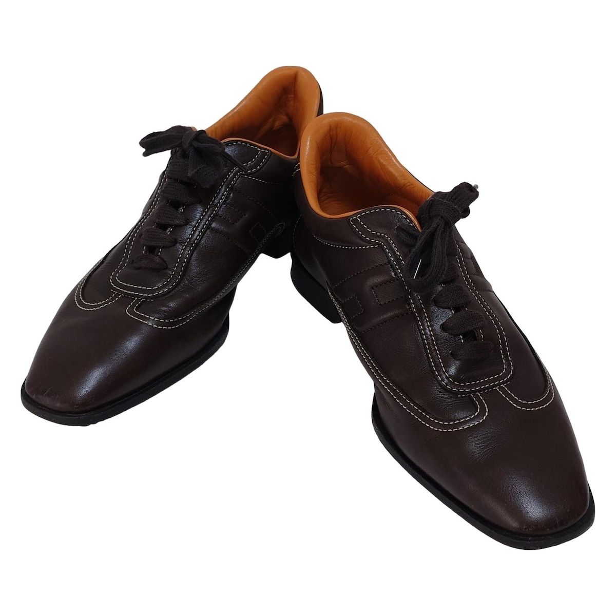 HERMES エルメス シューズ 37 レディース - ダークブラウン レザー