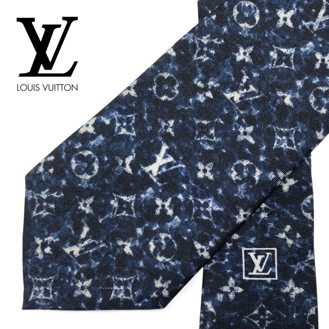 LOUIS VUITTON ルイヴィトン ネクタイ モノグラム ネイビー シルク MR2243 M78882