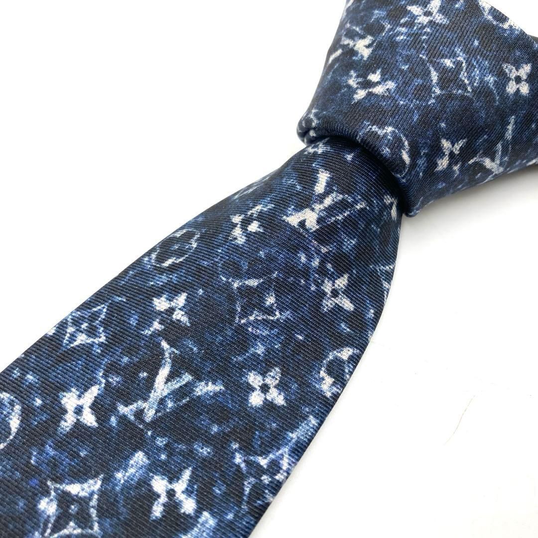 LOUIS VUITTON ルイヴィトン ネクタイ モノグラム ネイビー シルク MR 2243 M 78882
