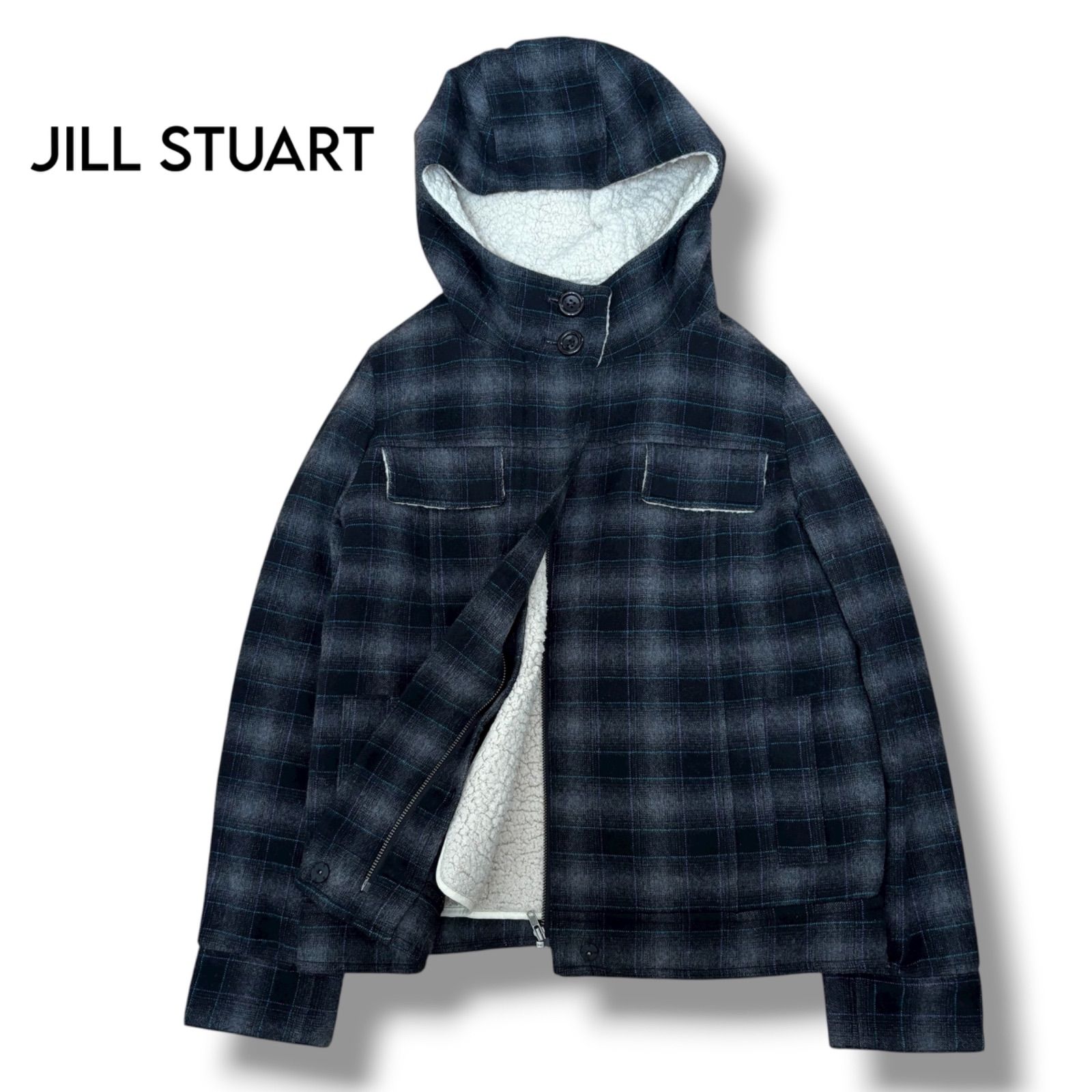 JILL STUART 取り外し ボアライナー付きチェックジャケット M
