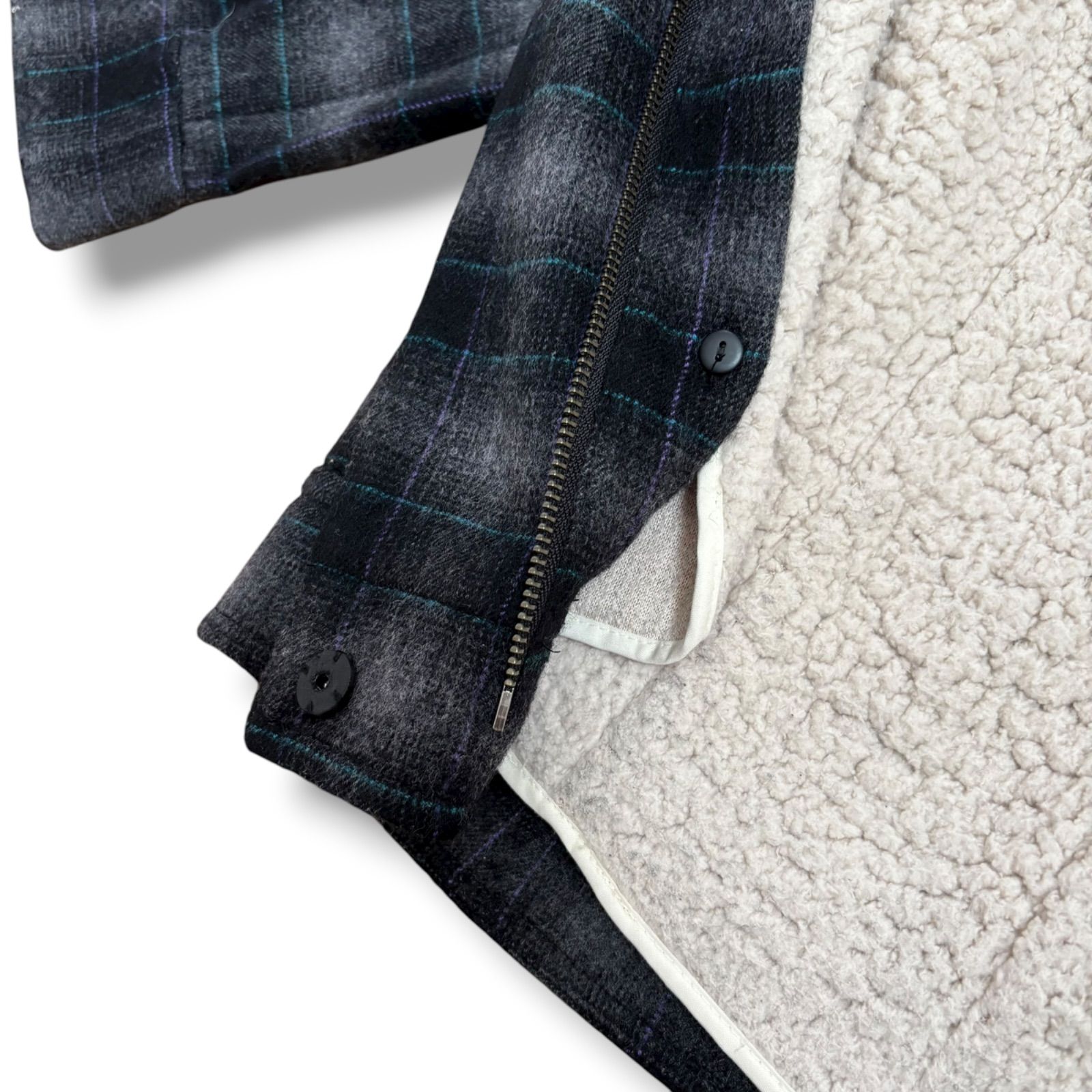 JILL STUART 取り外し ボアライナー付きチェックジャケット M GULLKHAN_COM