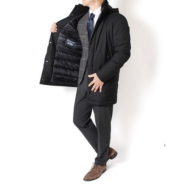 25AWモデル ヘルノ HERNO メンズ ウールリブスタンド ダウンコート ブラック PI001155U 12638 9300 2025-26AW m-outer