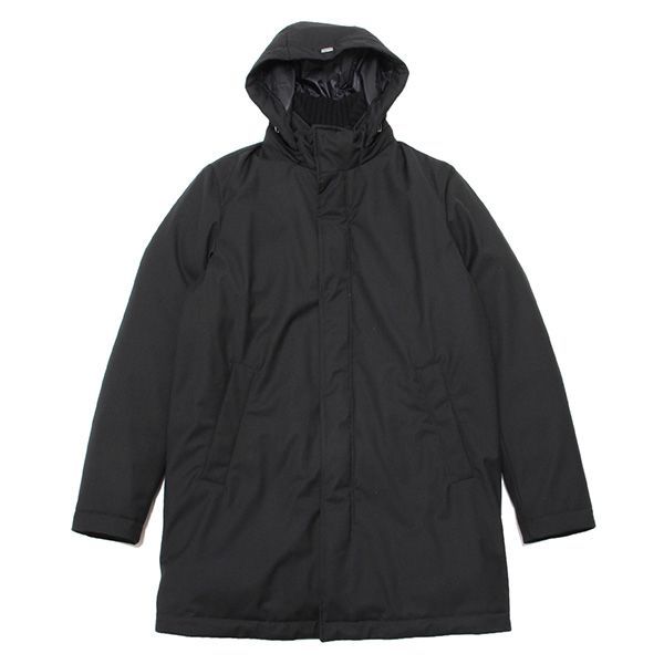 25AWモデル ヘルノ HERNO メンズ ウールリブスタンド ダウンコート ブラック PI001155U 12638 9300 2025-26AW m-outer KANDAIZUMI_COM