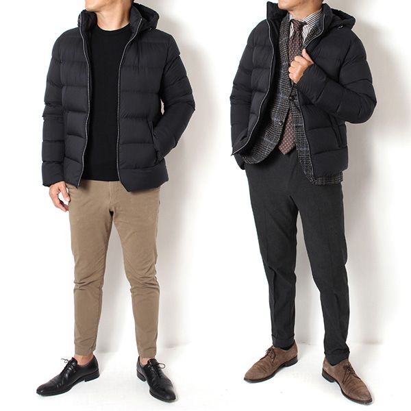 25AWモデル ヘルノ HERNO メンズ エコアージュ ボンバー ダウンジャケット ブラック PI001181U 12456Z 9300 2025-26AW m-outer