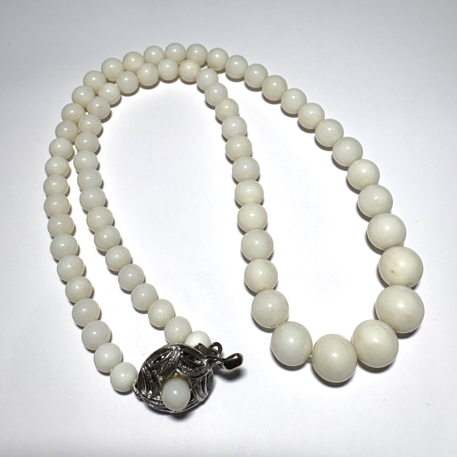 気品漂う天然白珊瑚ネックレス 約44cm 上質ホワイトコーラルジュエリー 気品漂う天然白珊瑚ネックレス 約44cm 上質ホワイトコーラルジュエリー