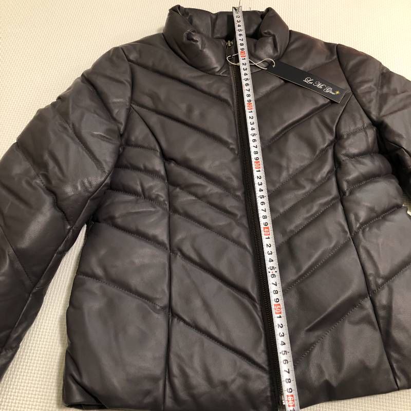 ムレザーダウンジャケット 濃いグレー