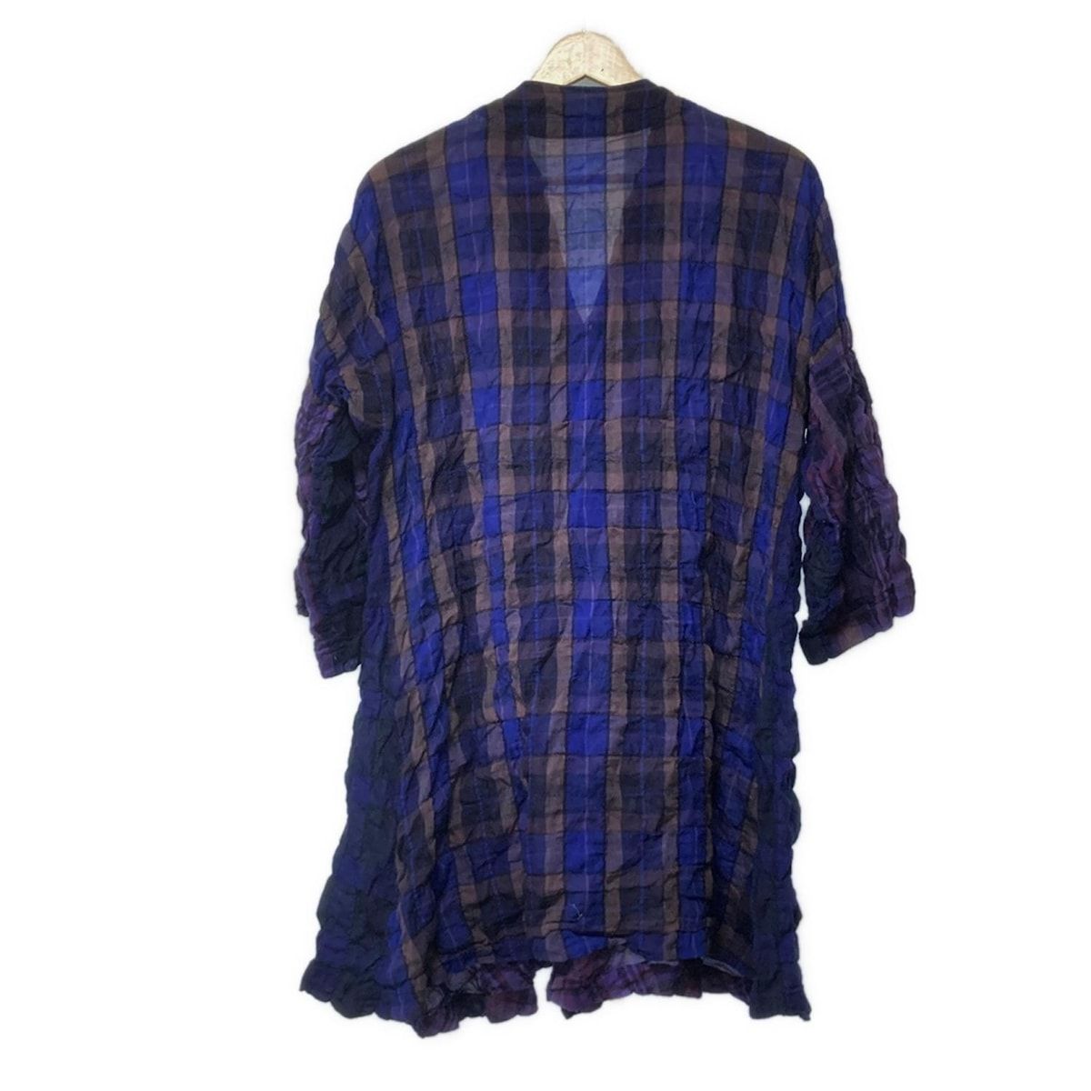 HaaT HeaRT ハート チュニック サイズ3 L レディース - パープル×ダークネイビー×マルチ Vネック 七分袖 チェック柄