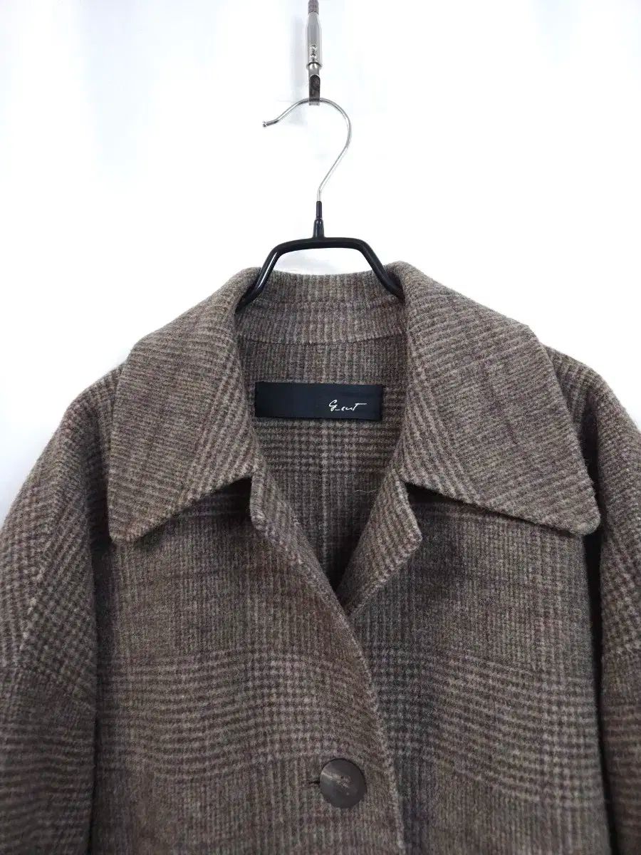 ジーカット ハンドメイド ブラウン CHECK ウール ジャケット