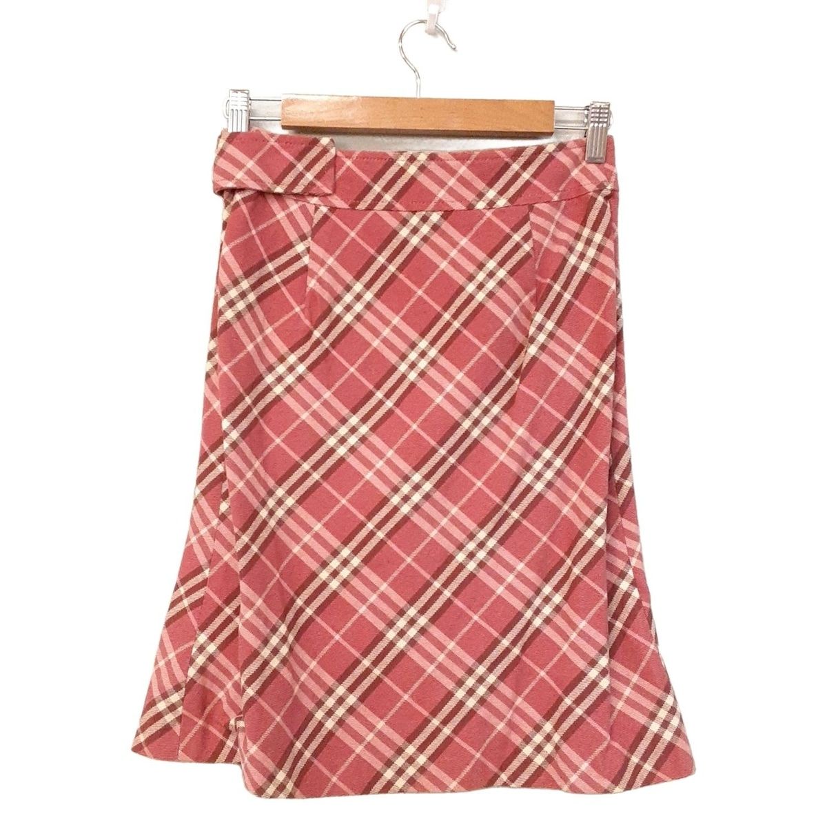 Burberry Blue Label バーバリーブルーレーベル スカート サイズ36 S レディース - ピンク×ボルドー×アイボリー ひざ丈 チェック柄