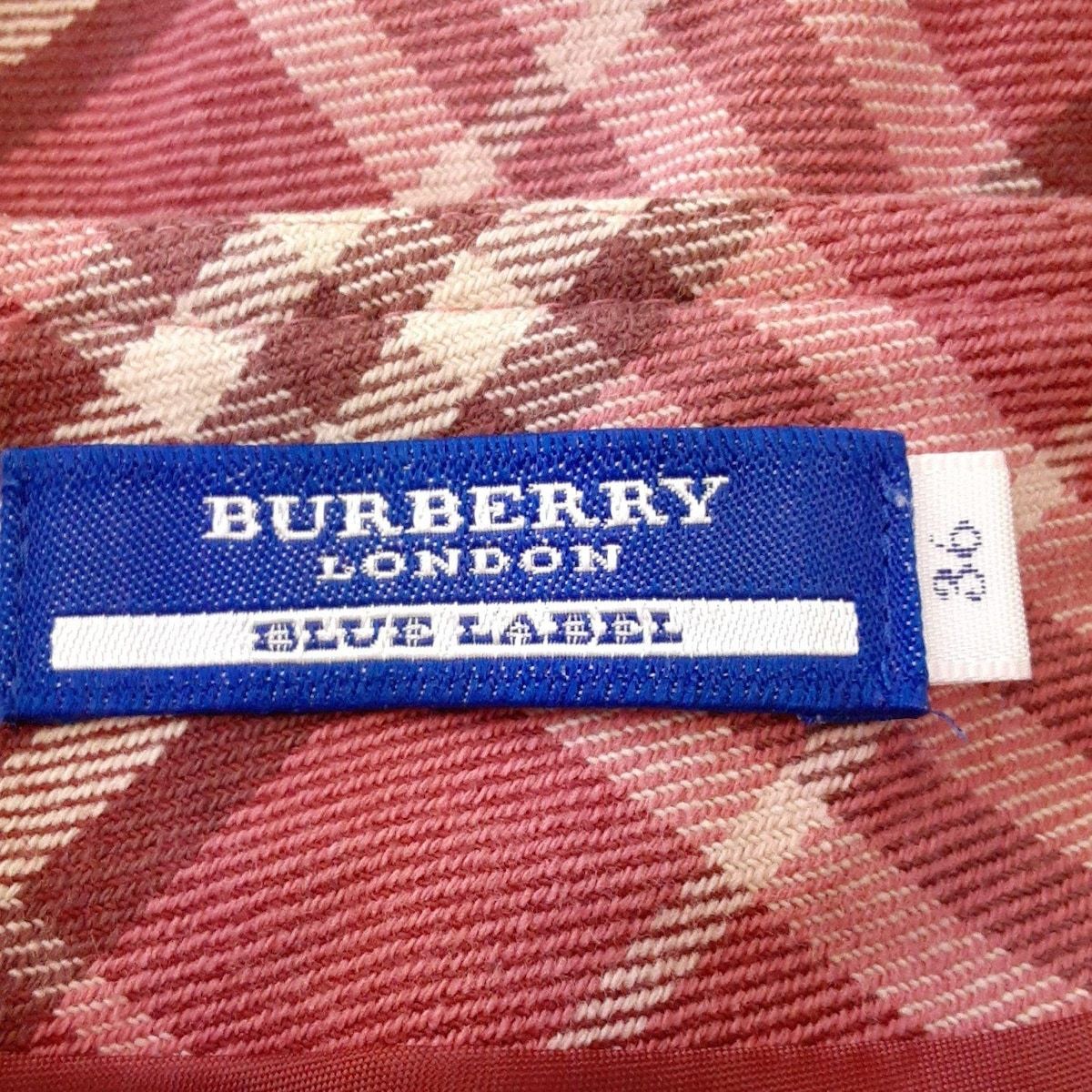 Burberry Blue Label バーバリーブルーレーベル スカート サイズ36 S レディース - ピンク×ボルドー×アイボリー ひざ丈 チェック柄 GULLKHAN_COM