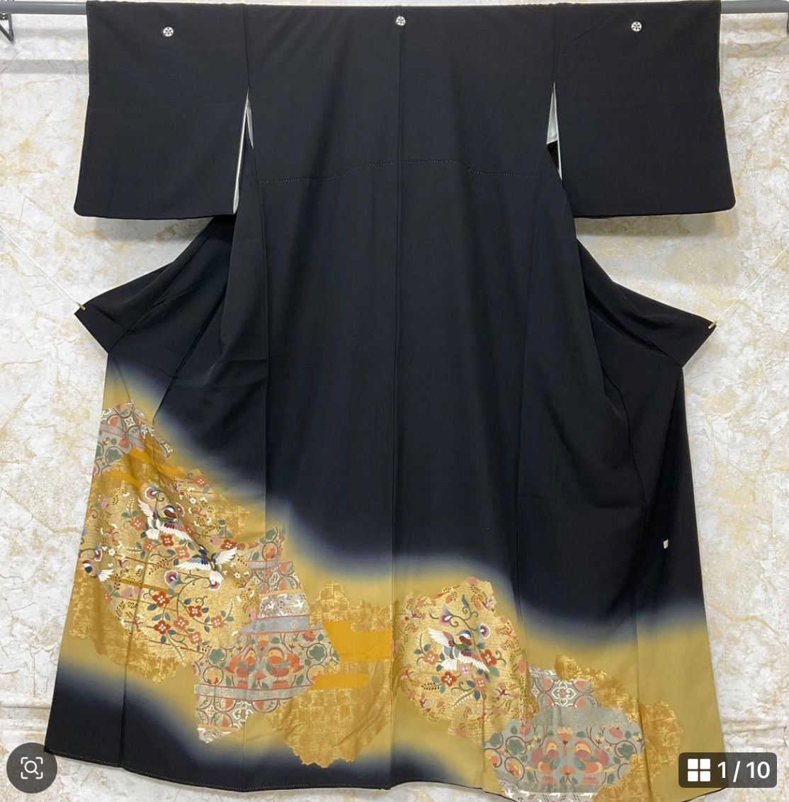 kimono one kimonoarisa 黒留袖 広衿 五つ紋 作家者 正絹 ロング 比翼付き 裄68肩丈162 花嫁衣裳着物帯振袖成人式卒業式袴袋帯