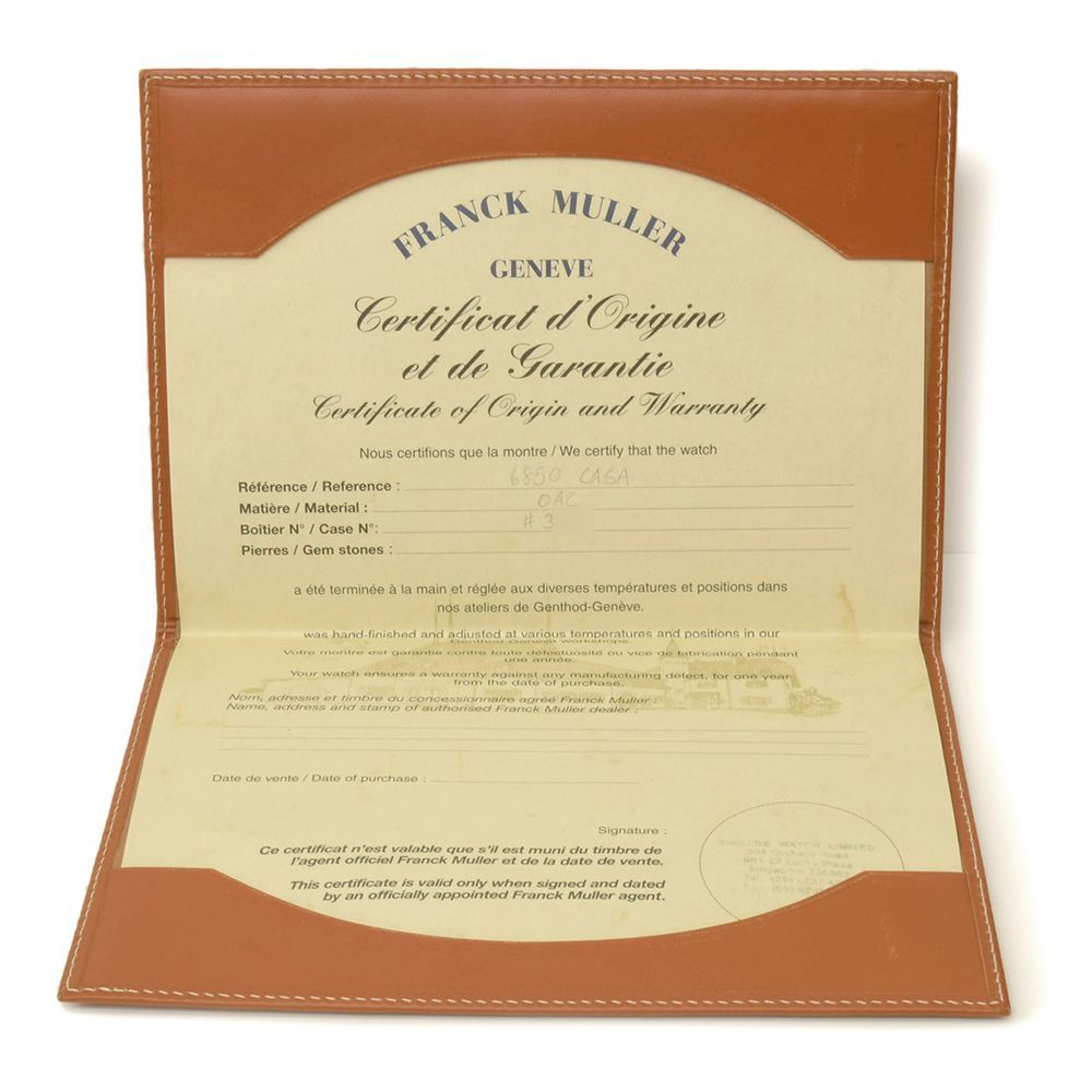  Franck Muller フランクミュラー カサブランカ サハラ 6850 CASA サーモンピンク文字盤 自動巻き メンズ ウォッチ 腕時計 Casablanca SAHARA Pink dial 自動巻き時計 腕時計(アナログ)