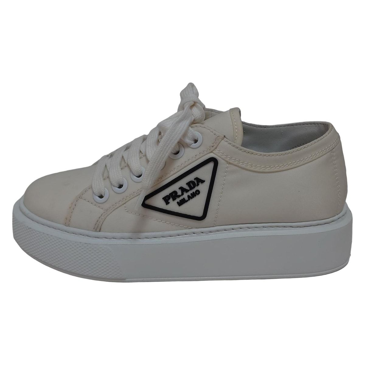 PRADA プラダ スニーカー 34 1 2 レディース - アイボリー