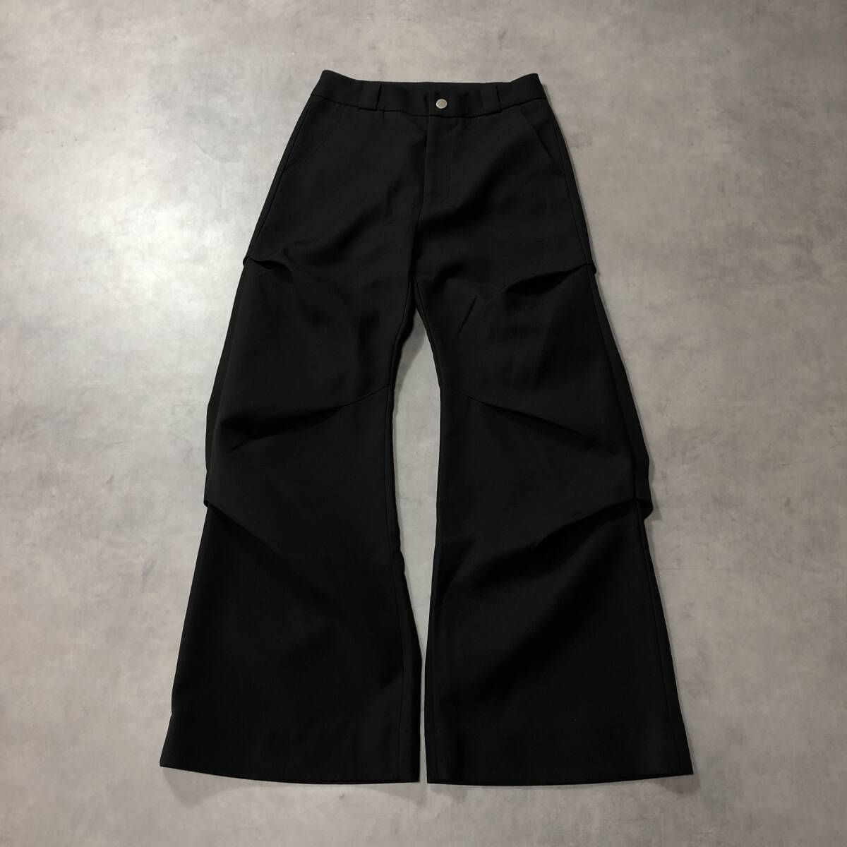 GQ4003◇FRKM SCD：変形イージースラックスパンツ◇M◇ブラック系 オーバーサイズ