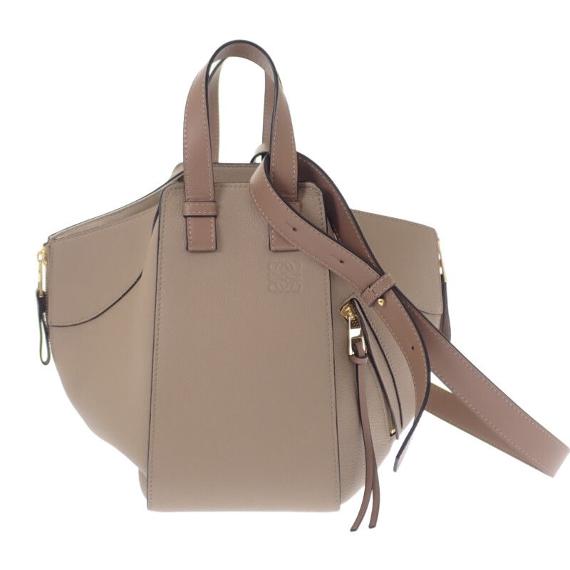 ロエベ LOEWE ハンモックバッグ スモール A538S35X51 2WAYバッグ ハンドバッグ ショルダーバッグ ソフトグレインカーフ サンド ゴールド金具 レディース Aランク