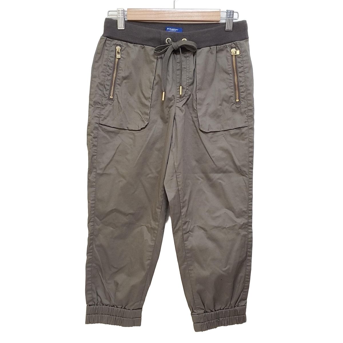 Burberry Blue Label バーバリーブルーレーベル パンツ サイズ38 M レディース - ダークブラウン クロップド 半端丈 ウエストゴム