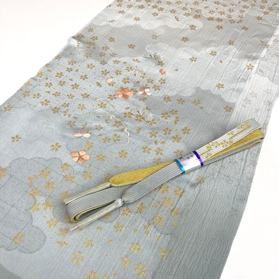 格安 着物と帯 時流 O25786ts 正絹 帯揚げ-帯締め 刺繍 高麗組 【最新作入荷】