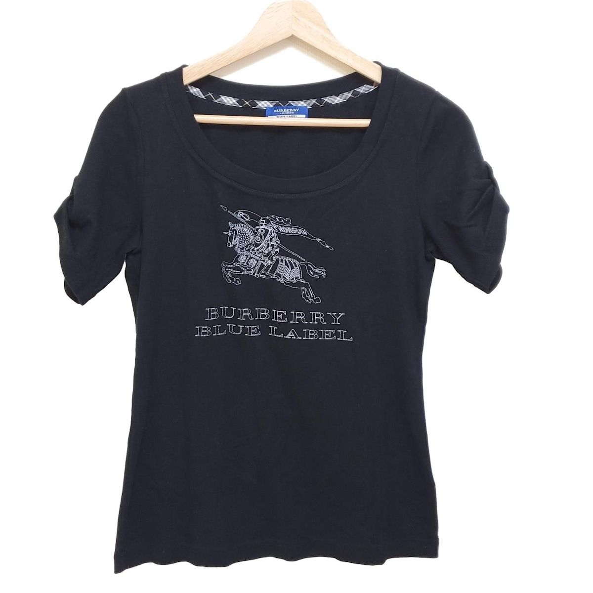Burberry Blue Label バーバリーブルーレーベル 半袖Tシャツ サイズ38 M レディース - 黒×白 クルーネック